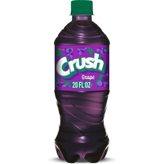 Crush Caffeine Free Grape Soda Pop, 20 fl oz, Bottle