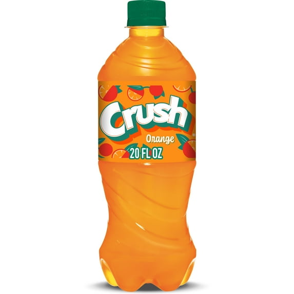 Crush Caffeine Free Orange Soda Pop, 20 fl oz, Bottle