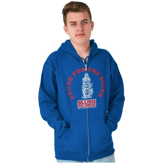Crush For The Slush Puppie Logo Zip Up Hoodie Men's Women's Brisco Brands M