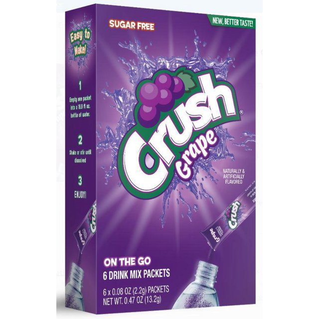 Crush Grape, Powdered Drink Mix, On the Go Drink Mix, 0.09 oz, 6 count