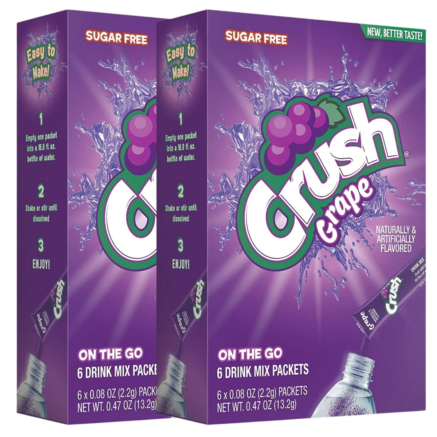 Crush, Grape Singles To Go Water Drink Mix, SugarFree LowCalorie