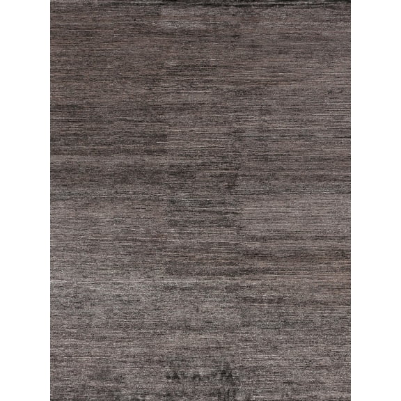 Crush Hand-Knotted Bamboo Silk Charcoal/Gray 9'x12' Area Rug