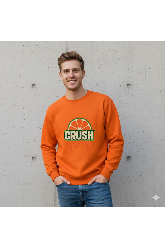 Crush Orange Bold Retro Soda Lover Funny Refreshing Beverage Art Sweatshirt, up to size 5XL