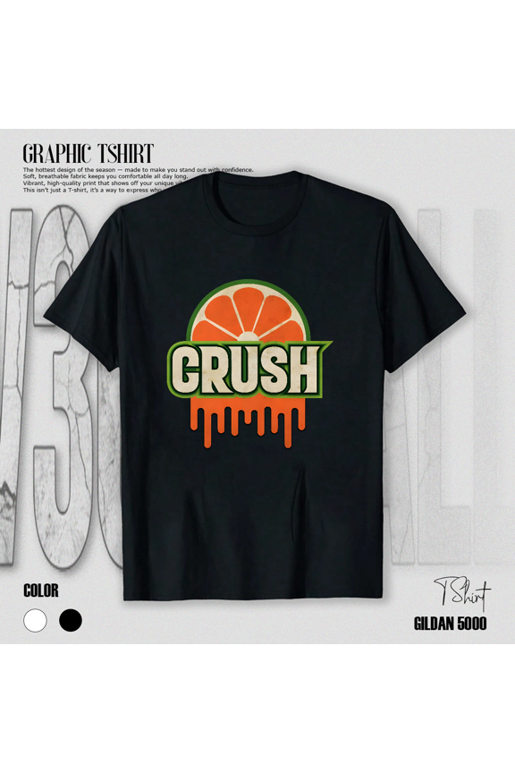 Crush Orange Bold Retro Soda Lover Refreshing Beverage Graphic Unisex T-Shirt V11121, up to size 5XL