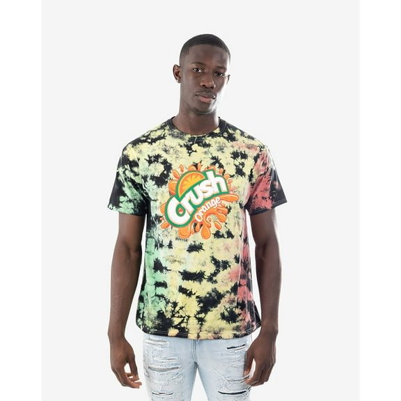 Crush Orange Soda Drink Men's Officially Licensed Logo Graphic Tie Dye Tee T-Shirt (Large)