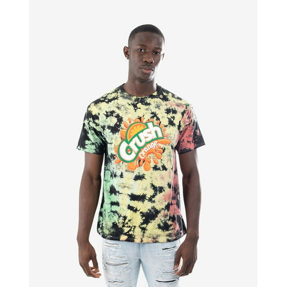 Crush Orange Soda Drink Men's Officially Licensed Logo Graphic Tie Dye Tee T-Shirt (Large)