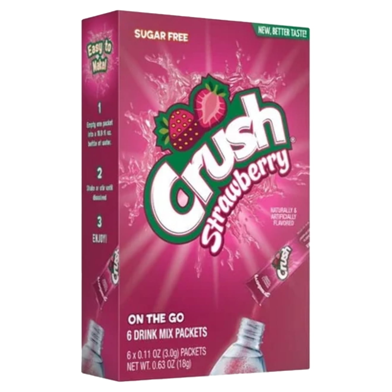 Crush Powder Drink Mix, Strawberry 6 Stickpacks