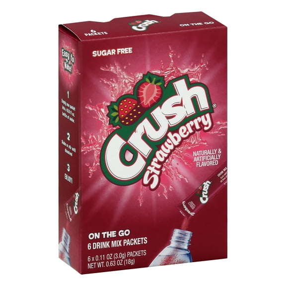 Crush Powdered Drink Mix Strawberry 6 Pc 0.63 oz (Pack Of 12)