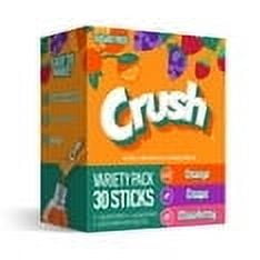 Crush Powdered Drink Mix Variety Pack Orange Grape & Strawberry Sugar Free 30 Count (Pack of 4)