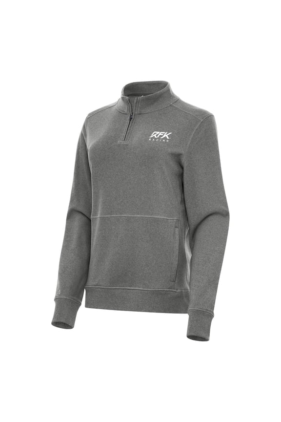 Crush Quarter-Zip Jacket-Antigua Heather Black Roush Fenway Keselowski Racing