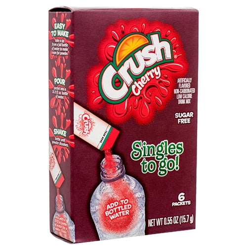 Crush Sugar-Free Cherry Drink Mix, Soda Packages, Singles To Go