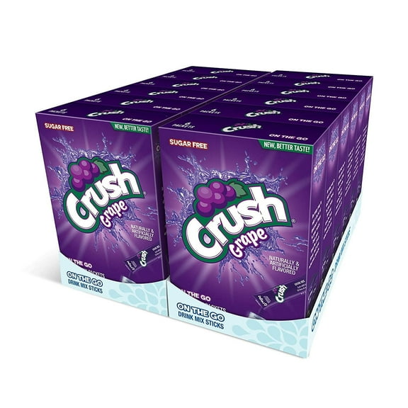 Crush Singles To Go Powder Packets, Water Drink Mix, Grape, Quantity of 12