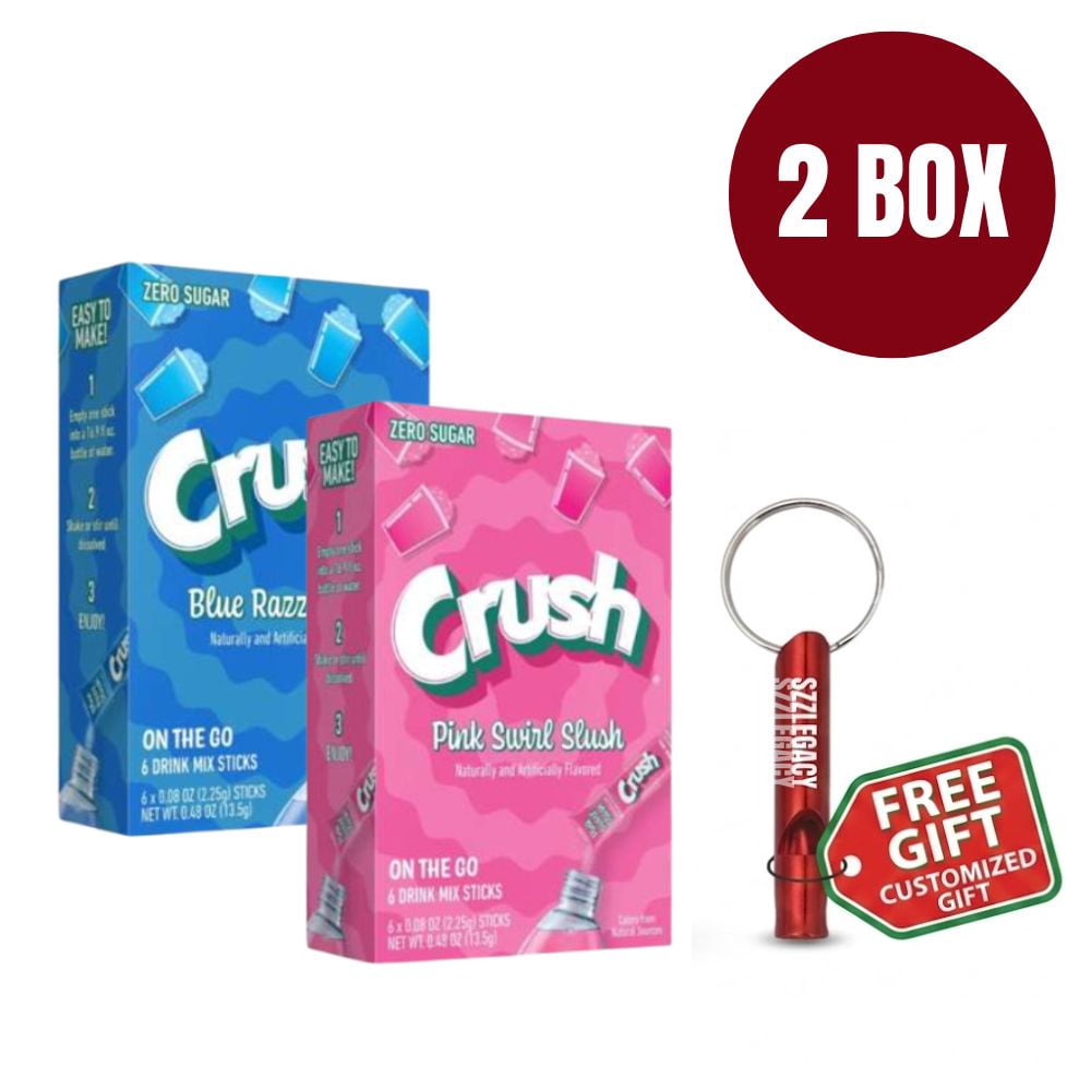 Crush Slush Variety Pack, Blue Razz & Pink Swirl Sugar Free Drink Mix ...