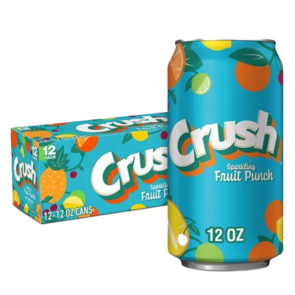Crush Sparkling Fruit Punch Soda Pop, 12 Fl oz (12 Pack)