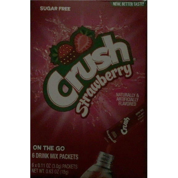 Crush Strawberry Drink Mix Singles To Go On The Go