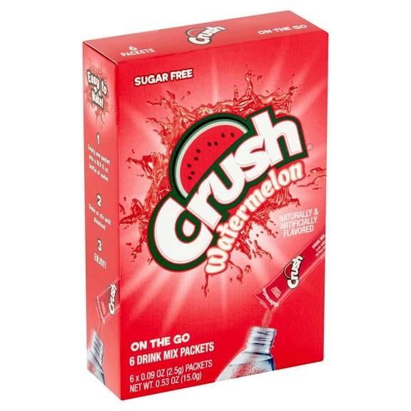 Crush Sugar Free Watermelon On the Go Drink Mix, 0.09 oz, 6 count