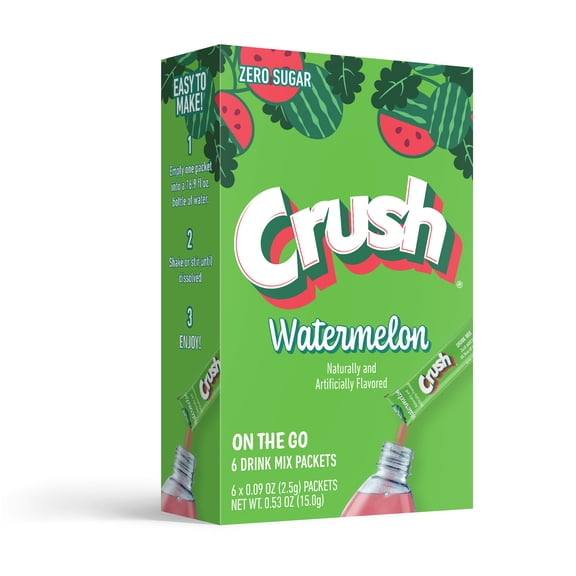 Crush Powder Drink Mix, Watermelon 6 Stickpacks