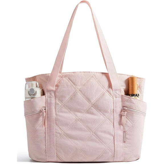 Crush Tote Bag for Women, 20L Puffer Work Tote with Zipper, Travel Essentials Quilted Nurse Hospital Bag