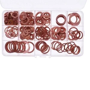 Crush Washers Solid Copper Seal Flat O-Ring Gaskets Assorted 280 Pcs/Kit
