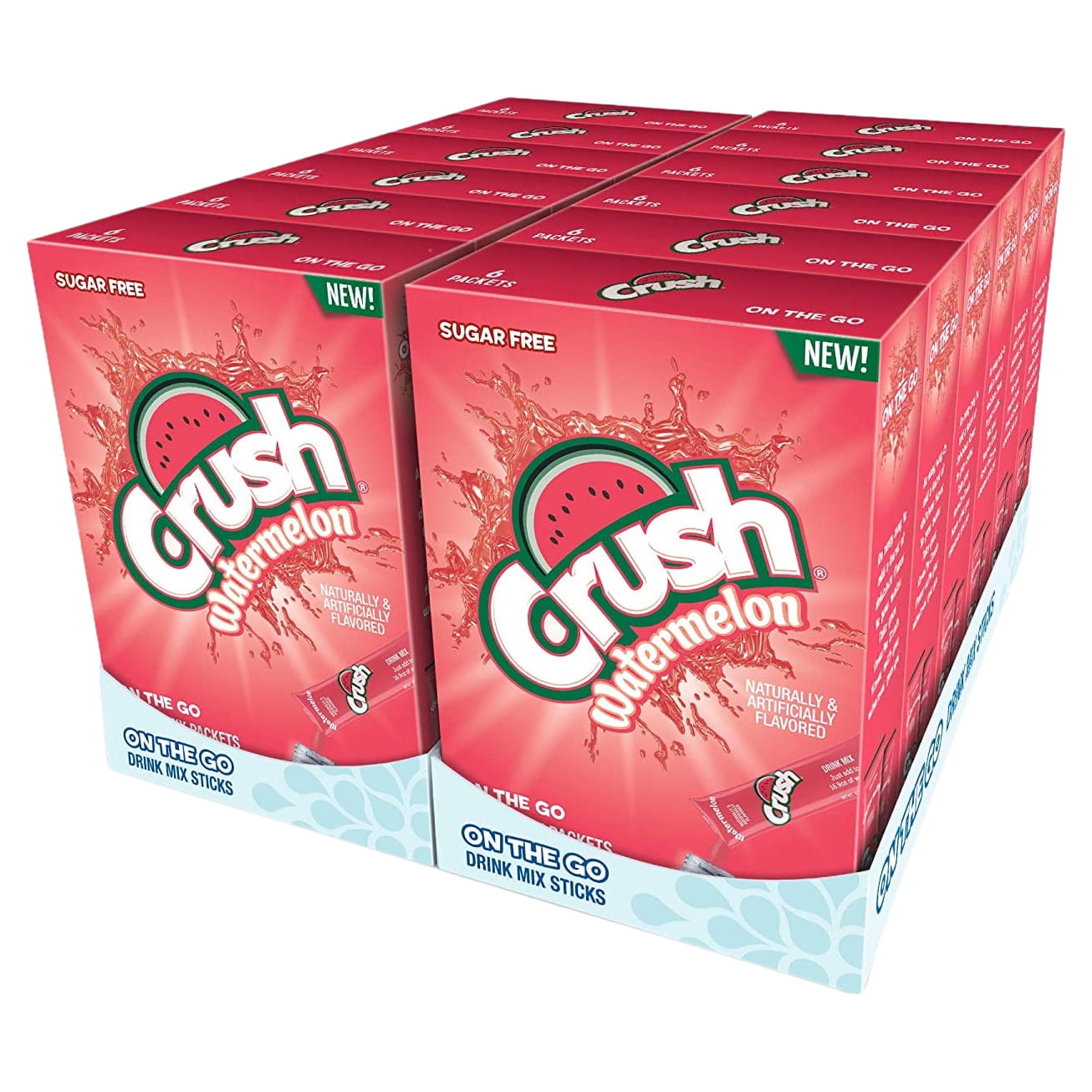 Crush, Watermelon– Powder Drink Mix – Sugar Free & Delicious, Makes 72 flavored water beverages