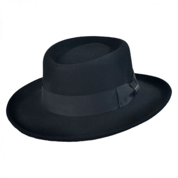 Crushable Wool Felt Gambler Hat - XL - Black