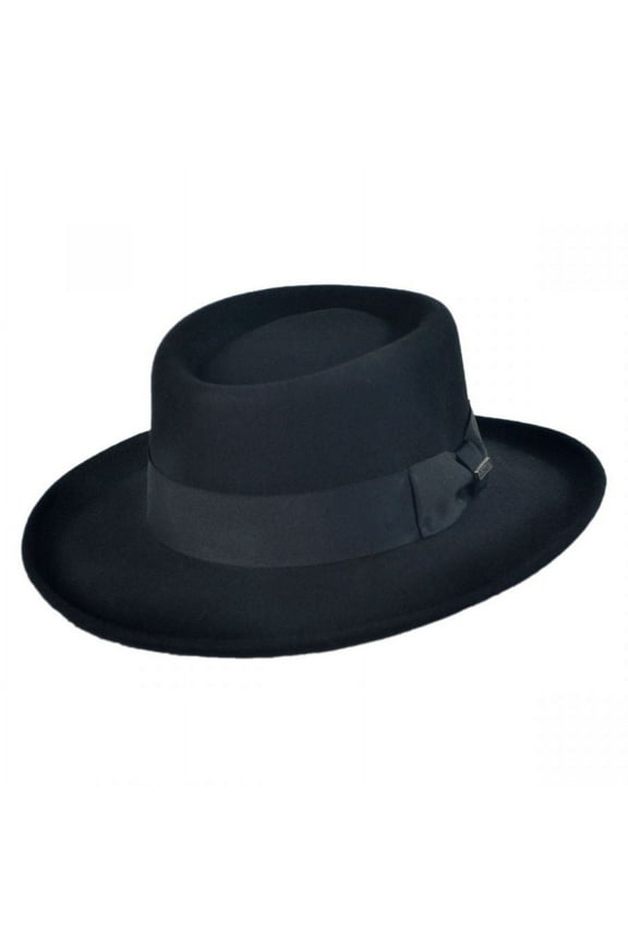 Crushable Wool Felt Gambler Hat - XXL - Black