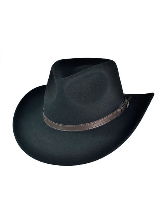 Crushable Wool Felt Outback Hat - XL - Black