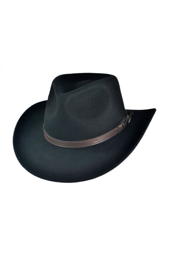 Crushable Wool Felt Outback Hat - XL - Black