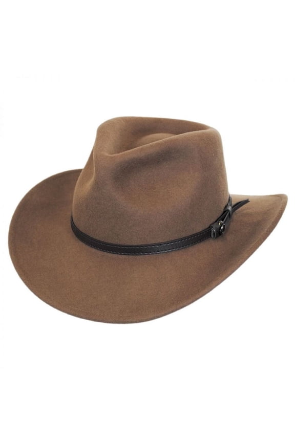 Crushable Wool Felt Outback Hat - XXL - Pecan