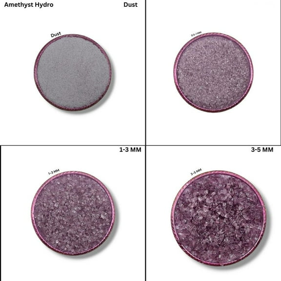 Crushed Amethyst Hydro Quartz Coarse Gemstone Powder All Size Crushed Stone Inlay For Amethyst Powder Crushed Birthstones Woodwork Inlay 0.5 to 1 MM 50 Gram ( 1.76 OZ )