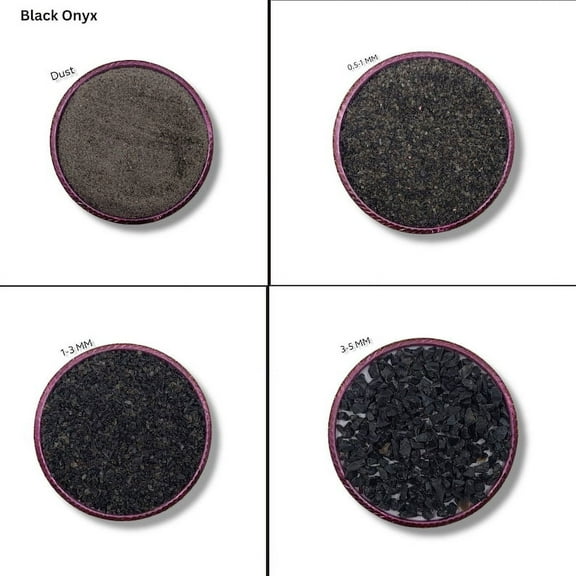 Crushed Black Onyx Gemstone Coarse All Size Natural Onyx Gemstone Powder Crushed For Woodwork, Ring Inlay Stone Healing Powder Inlay 0.5 to 1 MM 50 Gram ( 1.76 OZ )