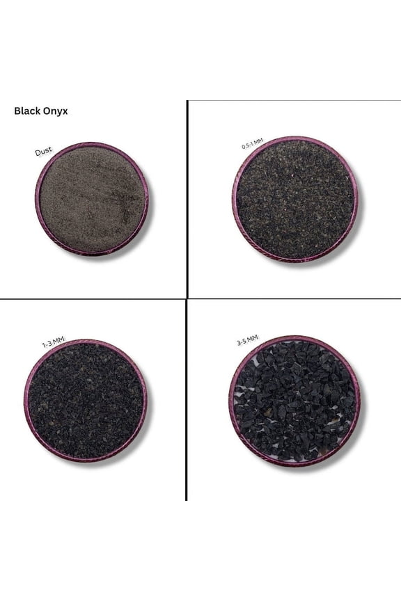 Crushed Black Onyx Gemstone Coarse All Size Natural Onyx Gemstone Powder Crushed For Woodwork, Ring Inlay Stone Healing Powder Inlay 0.5 to 1 MM 50 Gram ( 1.76 OZ )