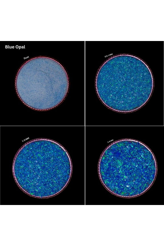 Crushed Blue Opal Coarse Gemstone Powder Inlay Material Woodwork Inlay Welo-Fire-Opal Ring Inlay Sparkling Crush Stone 3 to 6 mm 3 Gram (15 carat)