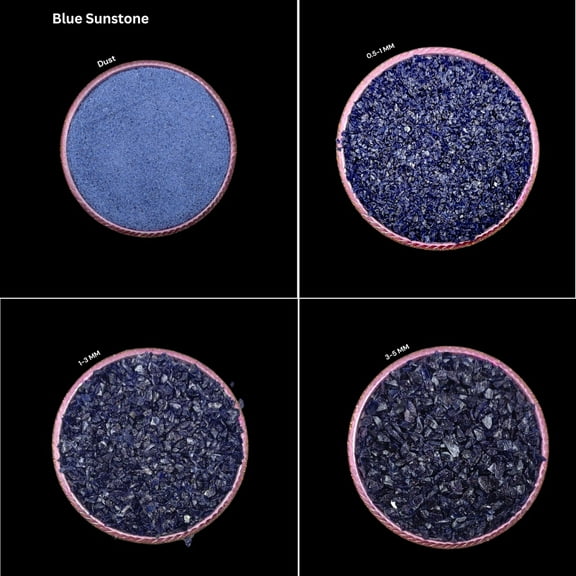 Crushed Blue Sunstone Coarse All Size Natural Sparkling Chiller Effect Blue Sunstone Inlay Powder Woodworking Inlay Healing Energy Powder 0.5 to 1 MM 50 Gram ( 1.76 OZ )