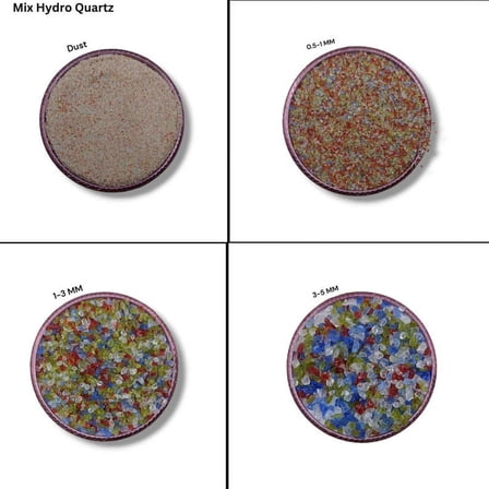 Crushed Coarse Mix Color Hydro Quartz Gemstone Powder Quartz Crushed All Size For Stone Inlay, Stone Healing Powder Woodwork & Ring Inlay 0.5 to 1 MM 50 Gram ( 1.76 OZ )