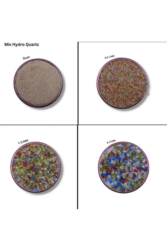 Crushed Coarse Mix Color Hydro Quartz Gemstone Powder Quartz Crushed All Size For Stone Inlay, Stone Healing Powder Woodwork & Ring Inlay 6 to 8 MM 50 Gram ( 1.76 OZ )