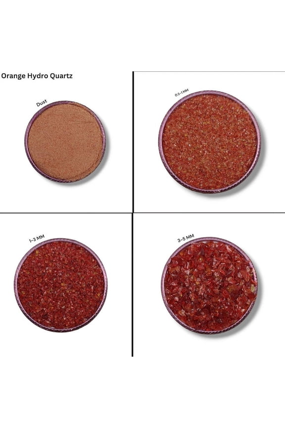 Crushed Coarse Orange Hydro Quartz Gemstone Powder Hydro Quartz Crushed All Size For Stone Inlay, Stone Healing Powder Woodwork & Ring Inlay Dust Powder 100 Gram ( 3.52 OZ )