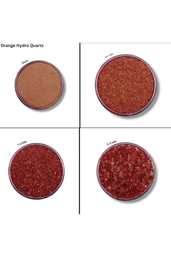 Crushed Coarse Orange Hydro Quartz Gemstone Powder Hydro Quartz Crushed All Size For Stone Inlay, Stone Healing Powder Woodwork & Ring Inlay Dust Powder 500 Gram ( 17.63 OZ )