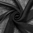 thumbnail image 1 of Crushed Crinkle Sheer Voile Fabric 118" Wide Window Curtain Drapery and Apparel per yard 100% polyester (Black), 1 of 2