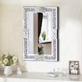 thumbnail image 1 of Crushed Diamond Decorative Wall Mirrors, 27.7x39.5 Inch Rectangle Living Room Mirrors for Wall Decor, Modern Glam Bathroom Dining Room Entryway Mirror Silver, 1 of 9