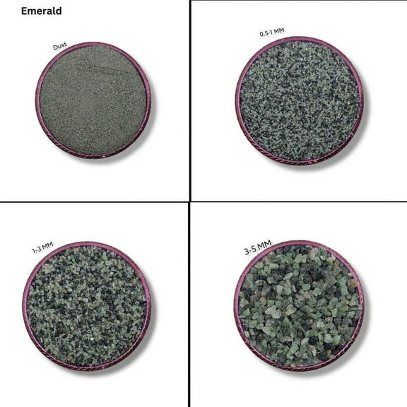 Crushed Emerald Gemstone Coarse All Size Natural Emerald Gemstone Powder Crushed For Woodwork, Ring Inlay Stone Healing Powder Inlays 0.5 to 1 MM 50 Gram ( 1.76 OZ )