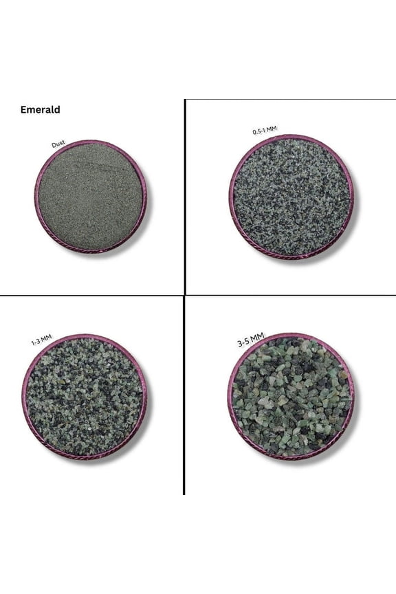 Crushed Emerald Gemstone Coarse All Size Natural Emerald Gemstone Powder Crushed For Woodwork, Ring Inlay Stone Healing Powder Inlays 0.5 to 1 MM 50 Gram ( 1.76 OZ )
