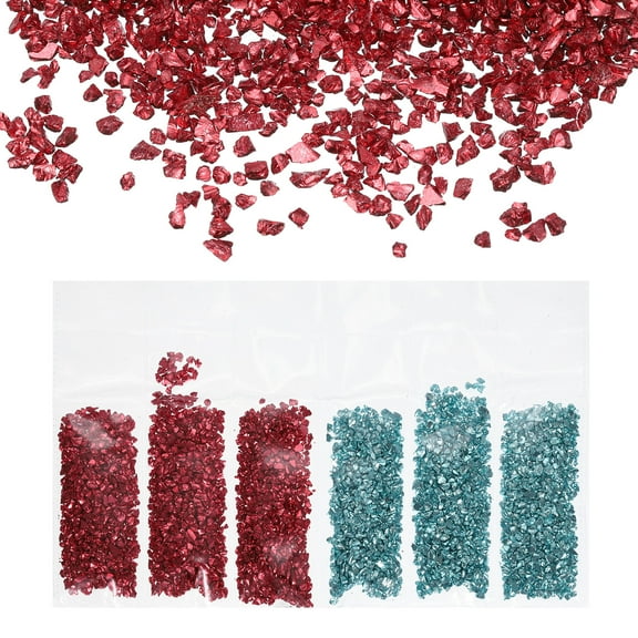 Crushed Glass Chips 1-3mm 2 Colors Irregular Glass Chips for DIY