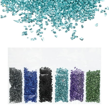 Uxcell 6Pcs Crushed Glass Chips High Luster Irregular Glass Chips 1.06 oz Mineral Blue, Dark Blue, Black, Lake Blue, Purple, Green price history and forecast - Uxcell