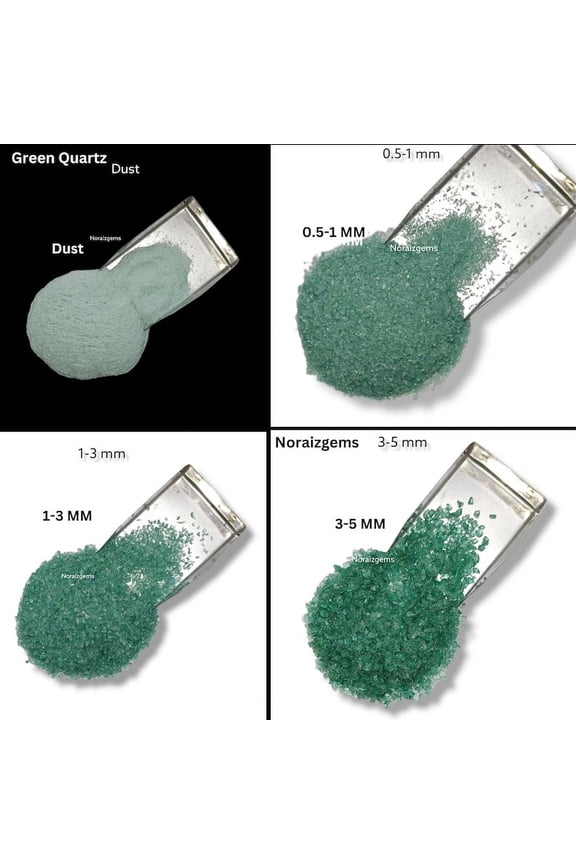 Crushed Green Hydro Quartz Gemstone Coarse All Size and Dust Powder, Green Hydro Quartz Coarse For Woodwork, Stone Inlay, Ring Inlay Powder 3 to 5 MM 50 Gram ( 1.76 OZ )