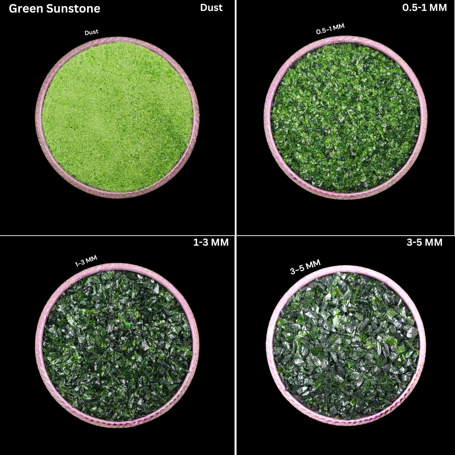 Crushed Green Sunstone Coarse All Size Natural Sparkling Chiller Effect Green Sunstone Inlay Powder Woodworking Inlay Healing Energy Powder 4 6 Mm 500 Gr