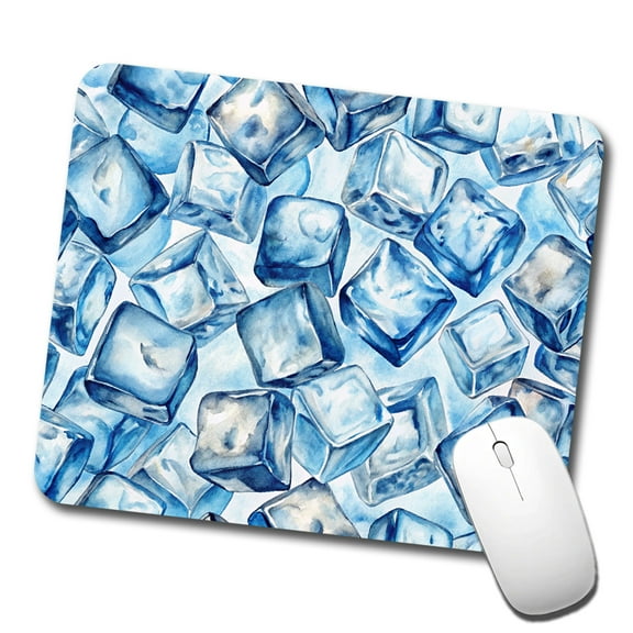 Crushed Ice Cubes Watercolor Mouse Pad Low Profile Gaming Mat