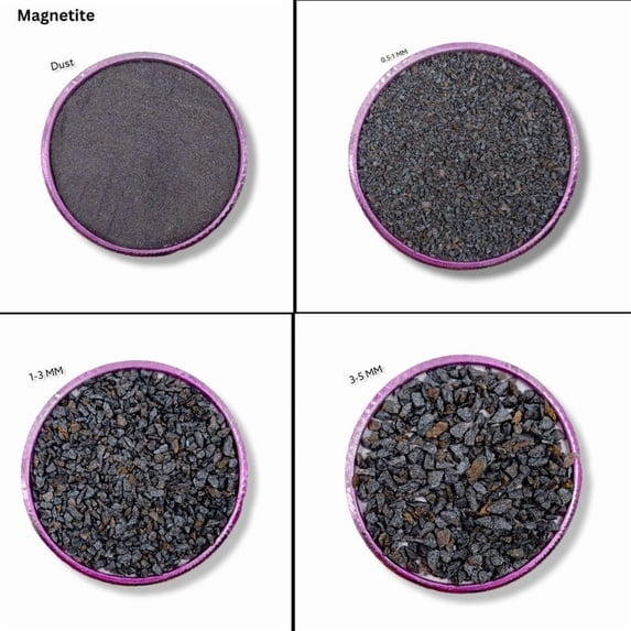 Crushed Magnetite Gemstone Coarse All Size Natural Magnetite Gemstone Powder Crushed Sand For Woodwork, Ring Inlay Healing Stone Powder 1 to 3 MM 500 Gram ( 17.63 OZ )