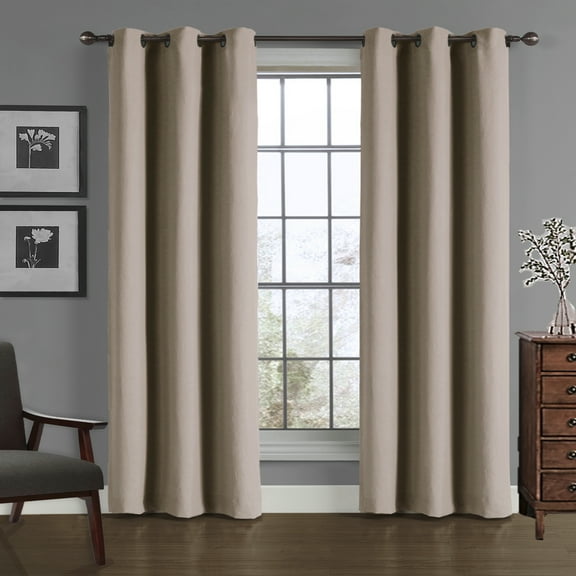 Crushed Microfiber Solid Window Panel Tan 40x84