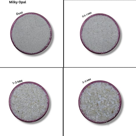 Crushed Milky Opal Coarse Gemstone Powder Crushed All Size For Woodwork Ring Inlay Natural Milky Opal Healing Stone Inlay Powder 0.5 to 1 mm 1 Gram (5 carat)